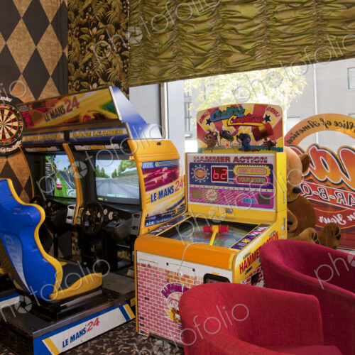 Arcade Game Machines at a Diner Arcade Game Machines at a Diner