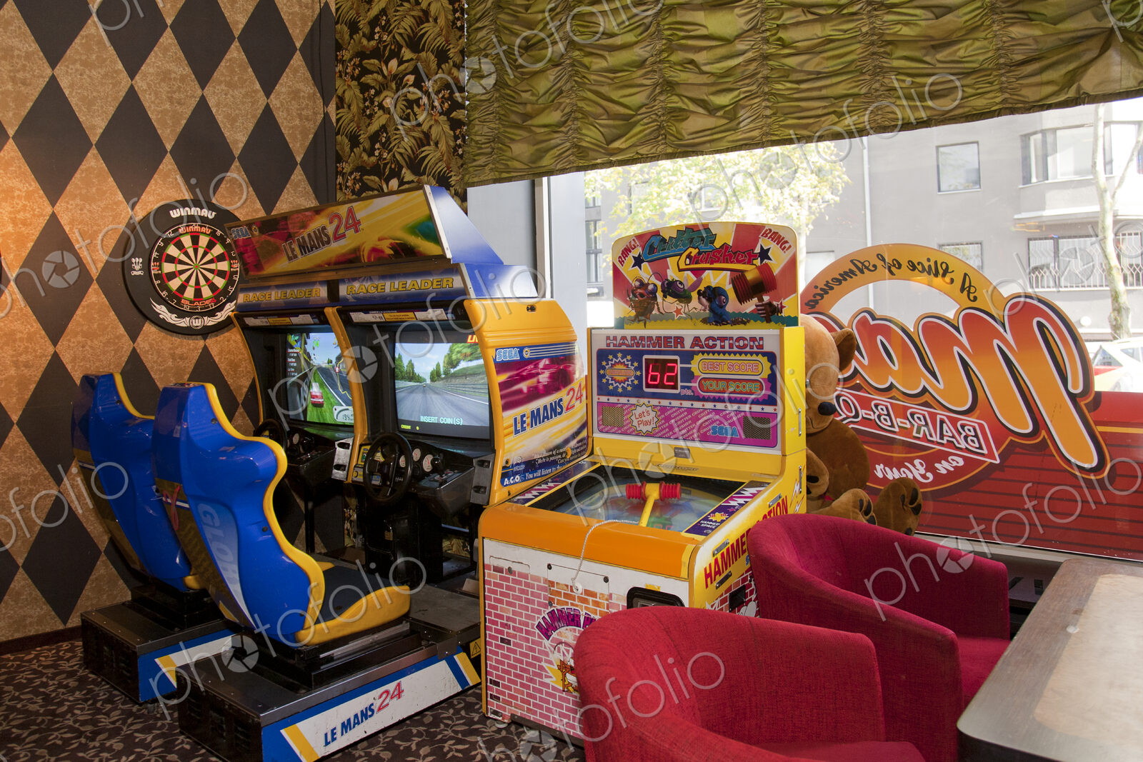 Arcade Game Machines at a Diner