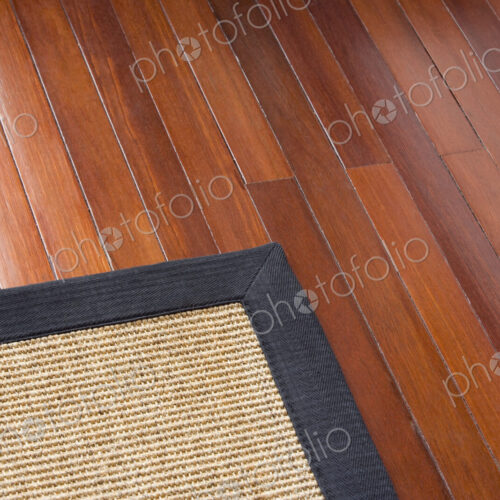 Area Rug on Polished Wood Floor Area Rug on Polished Wood Floor