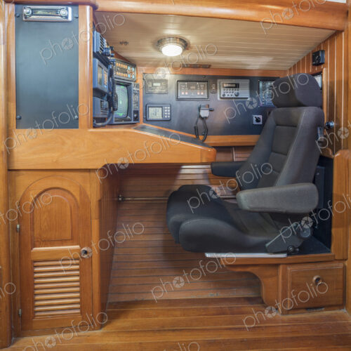 Armchair in boat control room