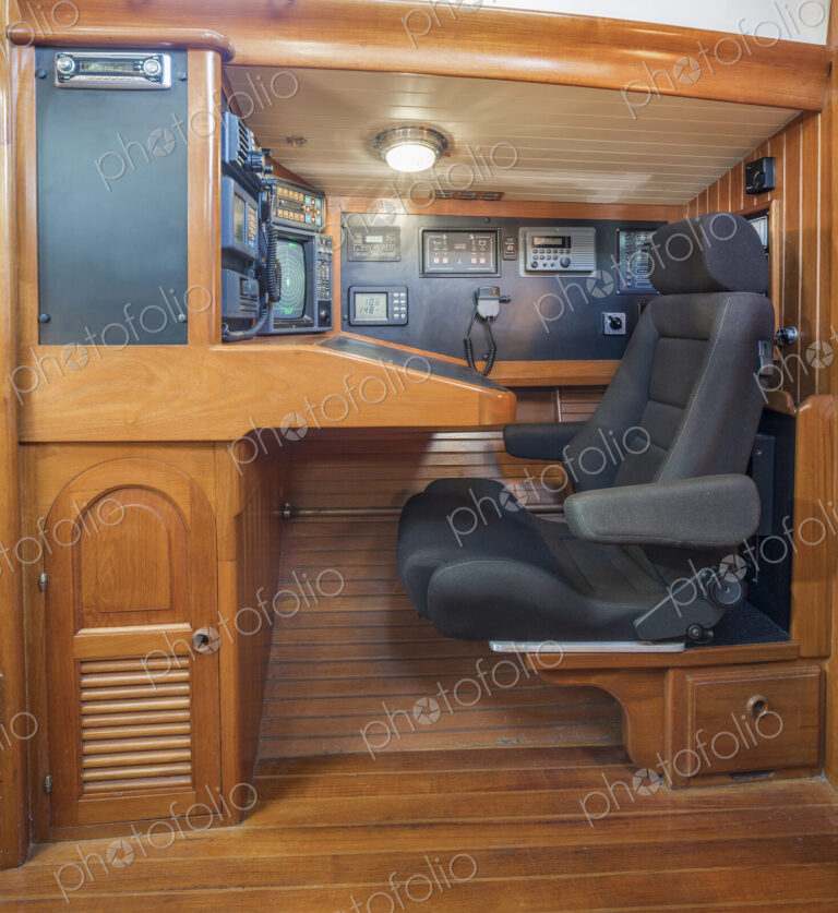 Armchair in boat control room