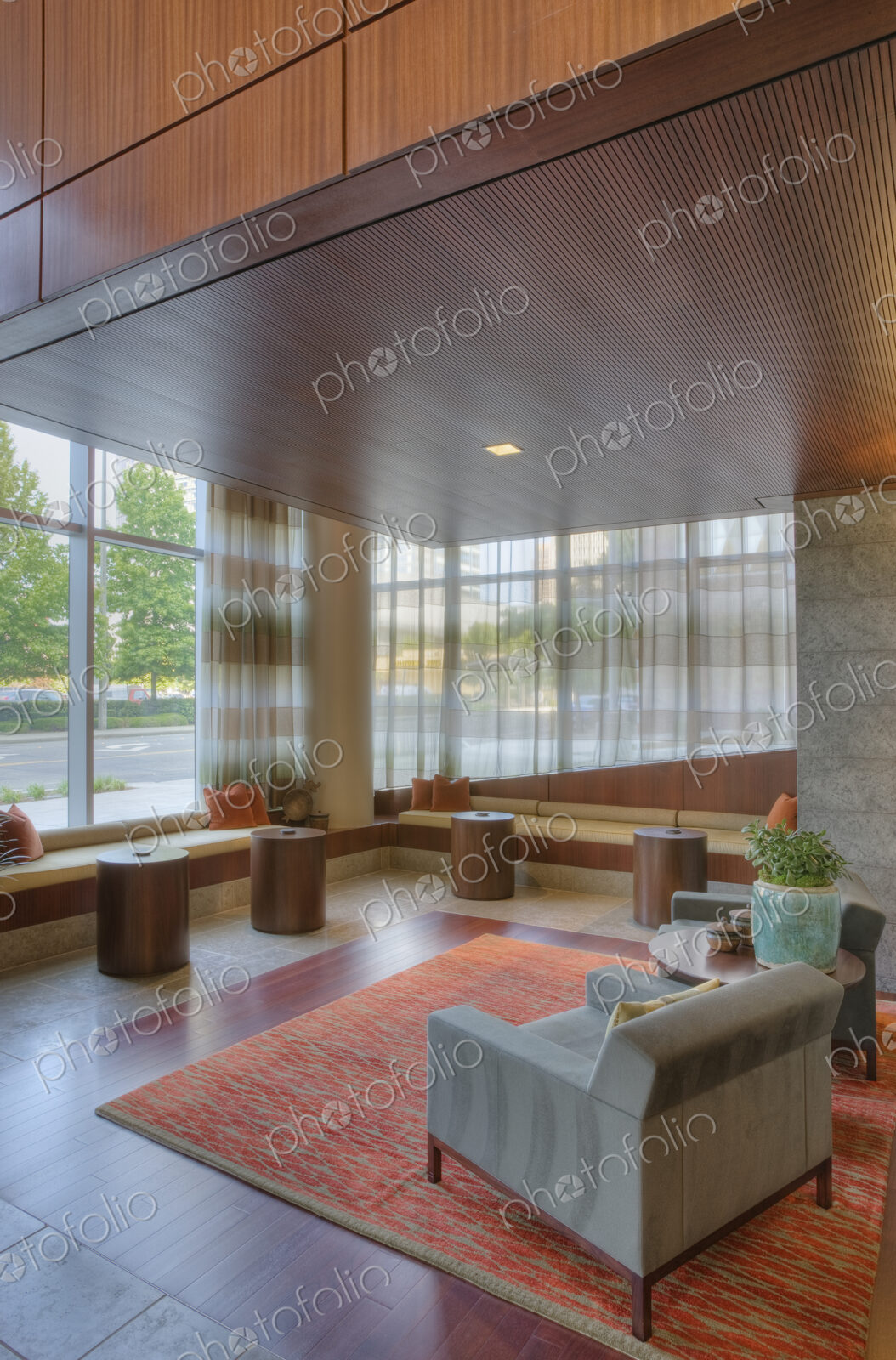 Armchair in lobby