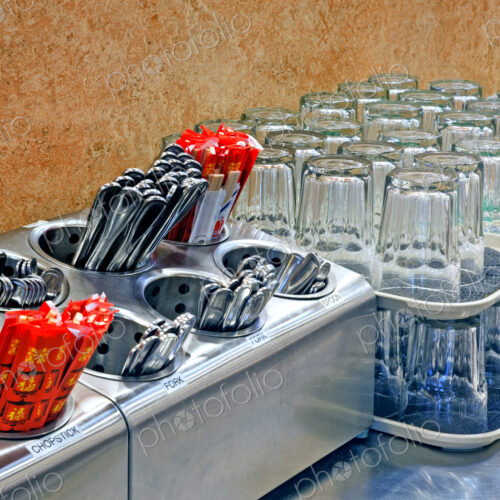 Arranged Glasses and Silverware Arranged Glasses and Silverware