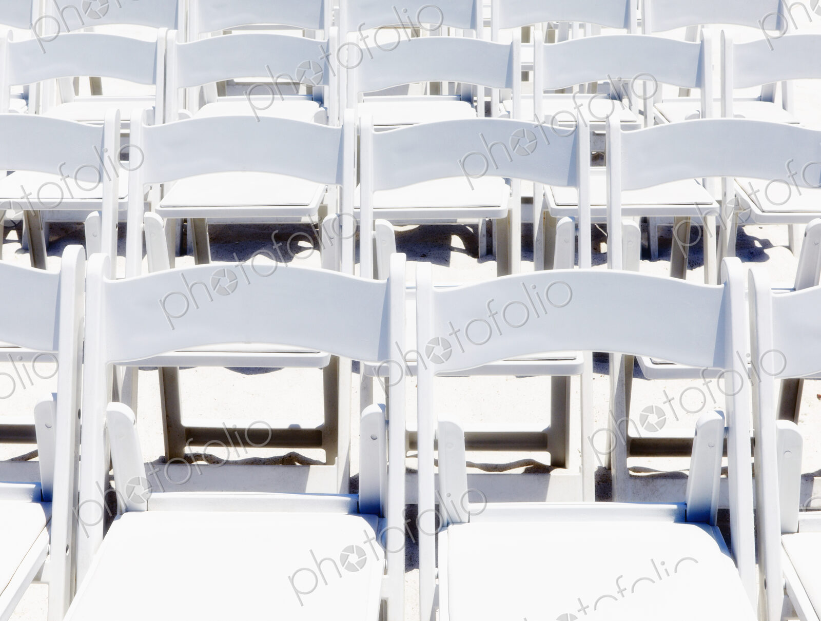 Arrangement of Folding Chairs Outdoors