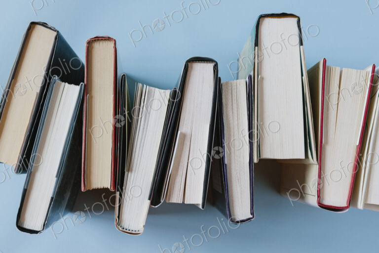 Arrangement of hardback books