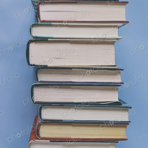 Arrangement of hardback books Arrangement of hardback books