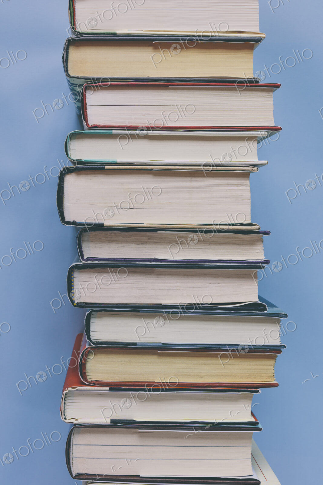Arrangement of hardback books