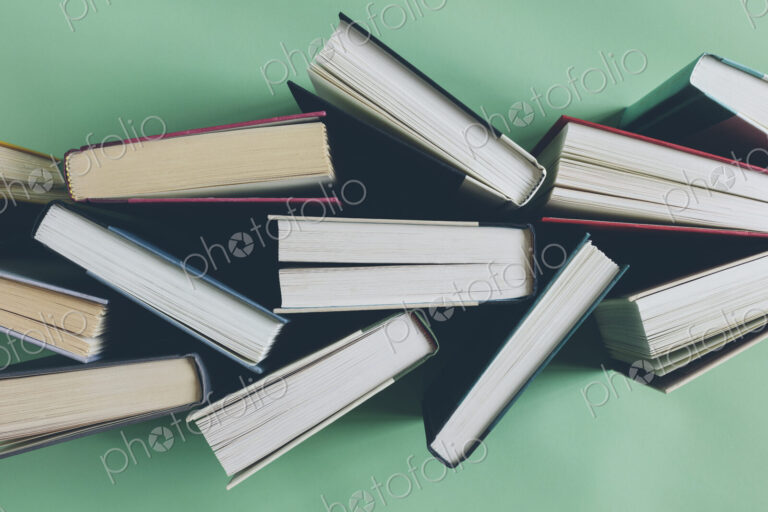 Arrangement of hardback books