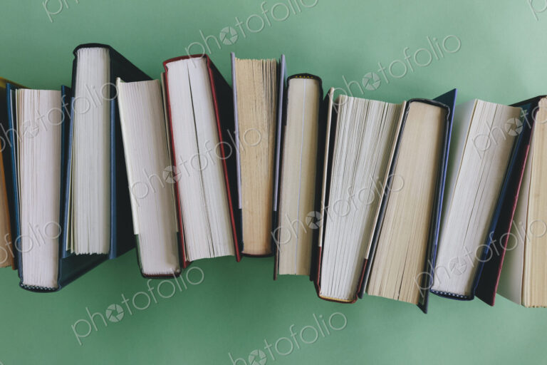 Arrangement of hardback books