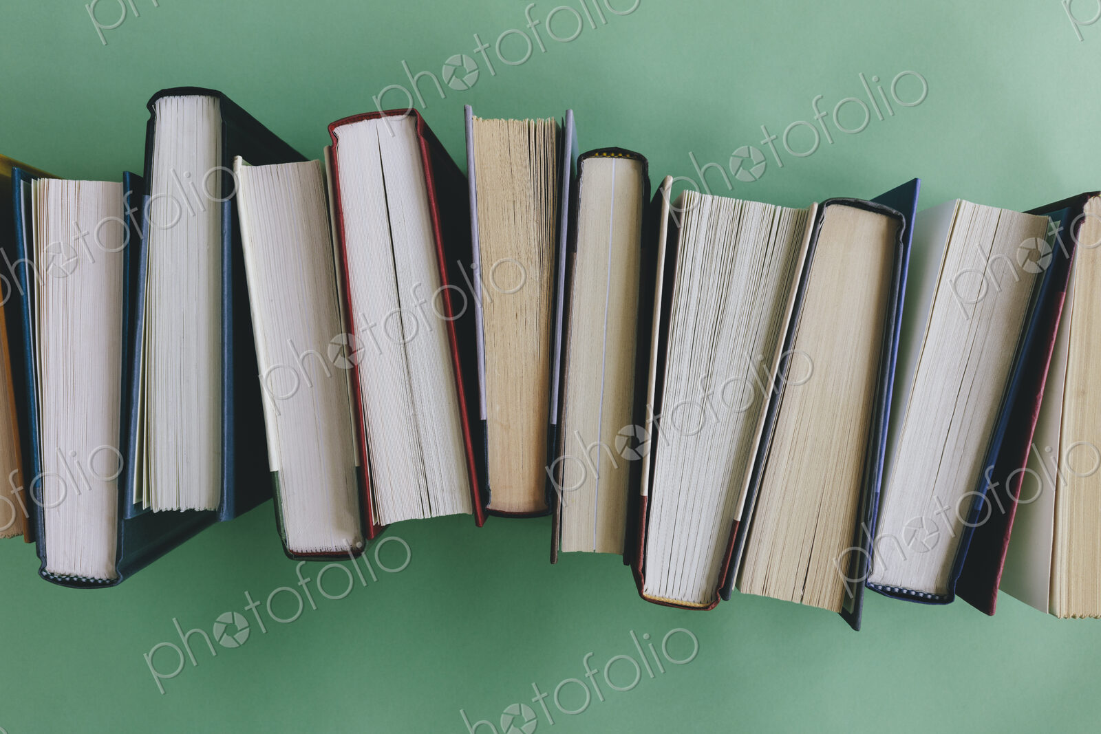Arrangement of hardback books