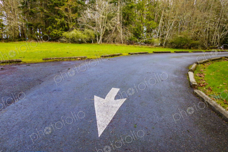 Arrow symbol on pavement, USA