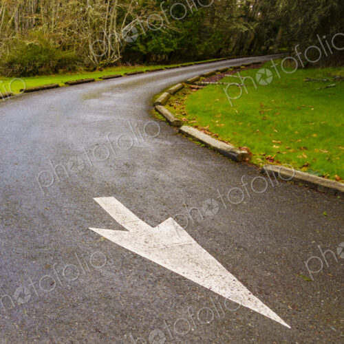 Arrow symbol on pavement, USA Arrow symbol on pavement, USA