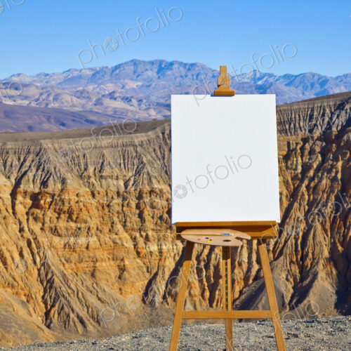 Artist's Easel and Canvas in Desert