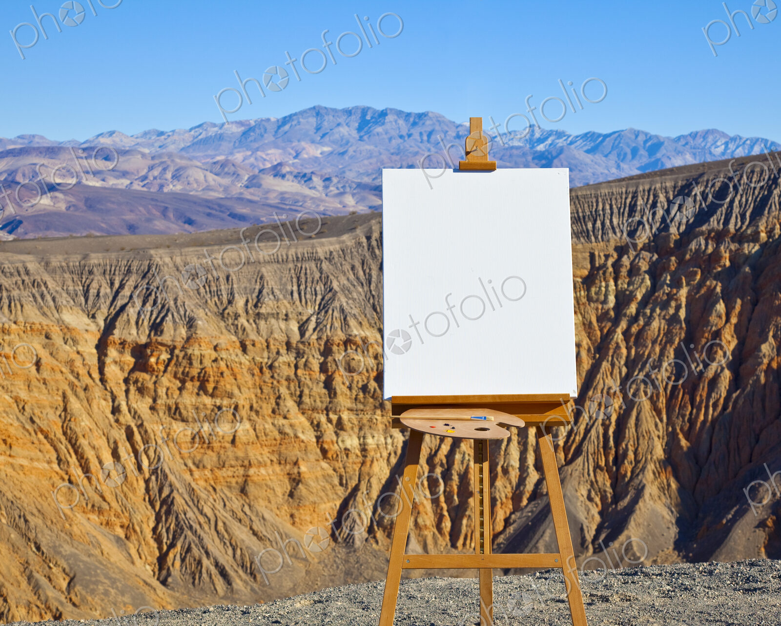 Artist’s Easel and Canvas in Desert