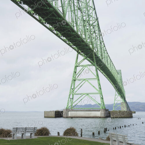 Astoria-Megler Bridge, a steel girder continuous truss bridge spanning the Columbia River.