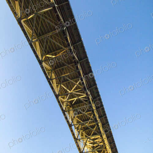 Aurora Bridge, Seattle, the view of the roadway bridge from underneath.