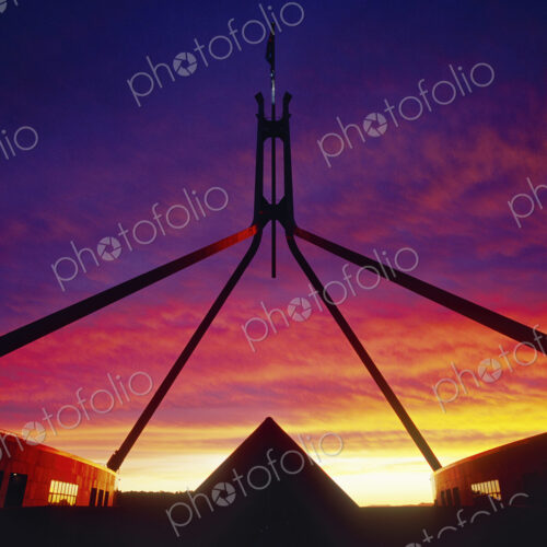 Australian Parliament Building at Sunset Australian Parliament Building at Sunset