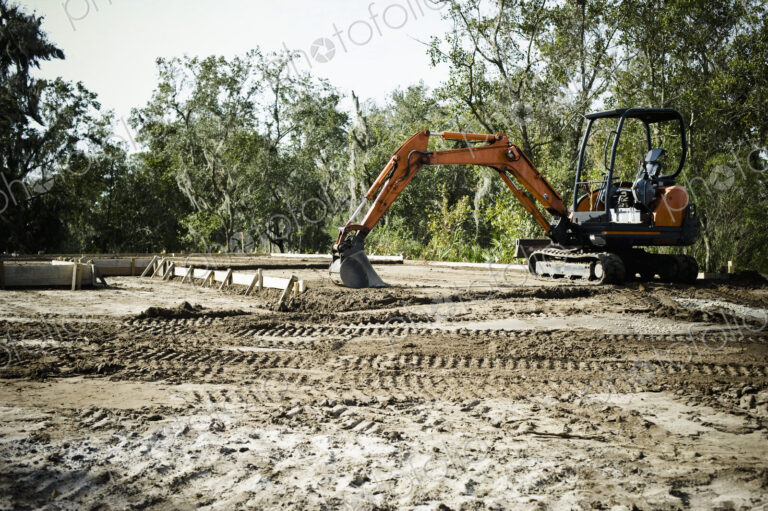 Backhoe on Construction Site