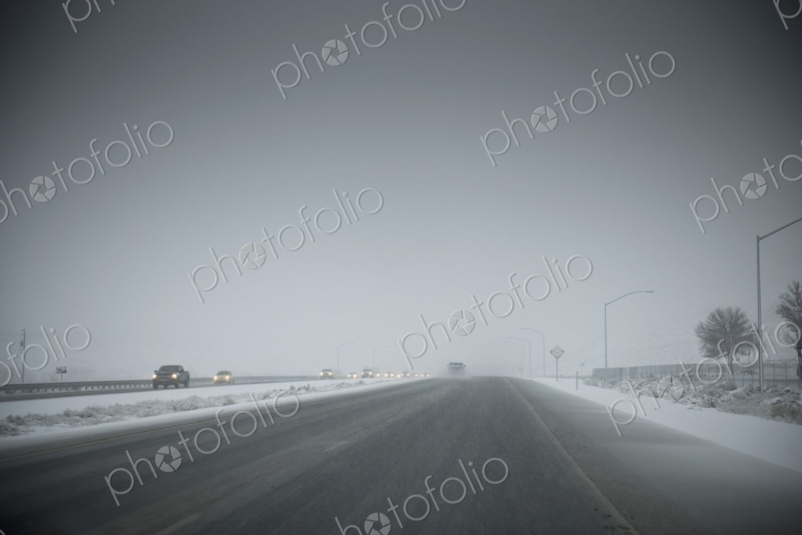 Bad Weather on Freeway
