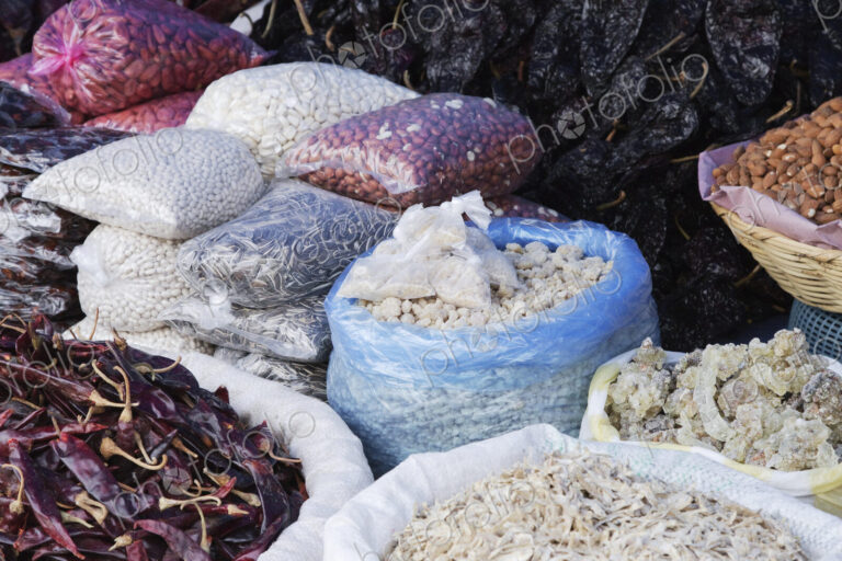 Bags of Vegetables and Spices