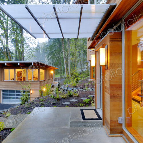 Balcony and awning of modern house Balcony and awning of modern house