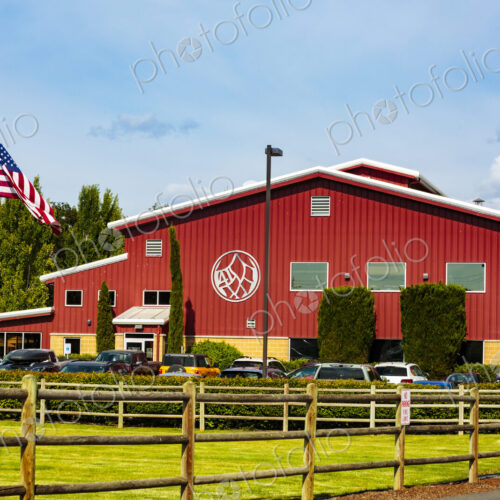 Balebreaker Brewery, Yakima, a red wood clad building and brewery