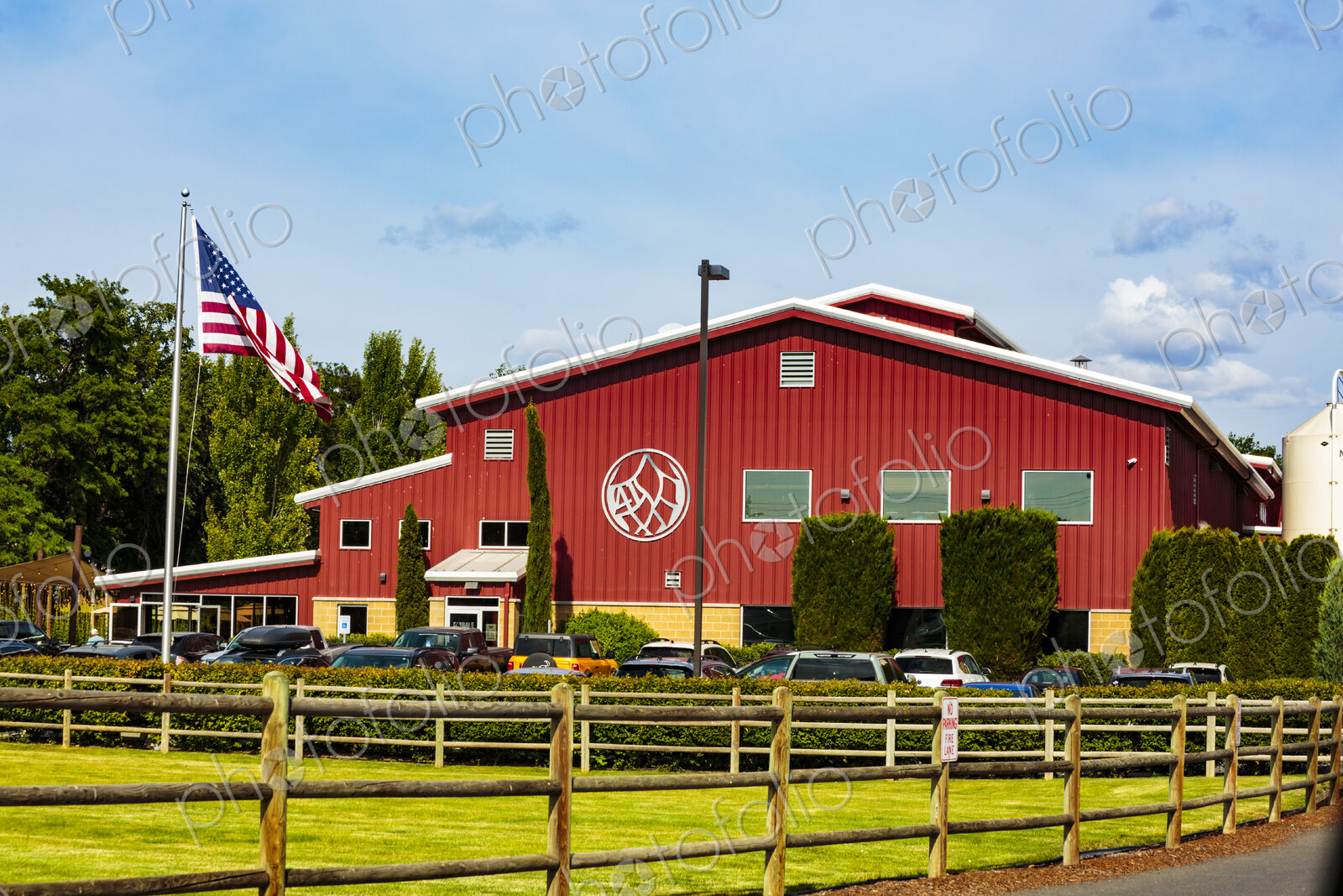 Balebreaker Brewery, Yakima, a red wood clad building and brewery