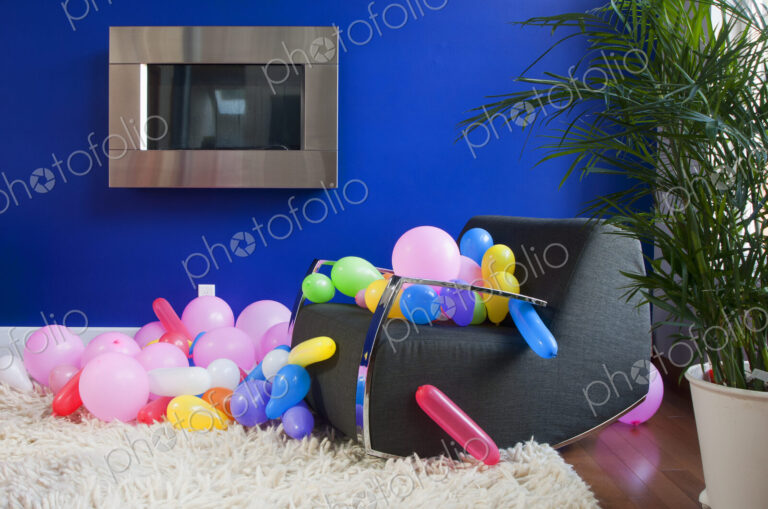 Balloons in a Contemporary Living Room