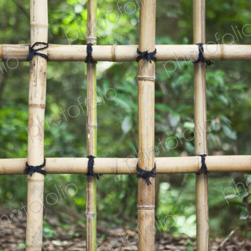 Bamboo fence detail, Meiji Jingu Shrine, Tokyo, Japan.