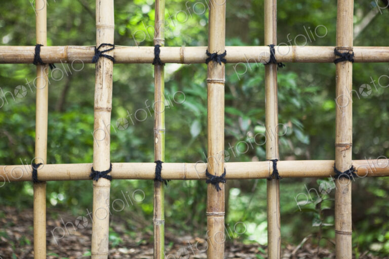 Bamboo fence detail, Meiji Jingu Shrine, Tokyo, Japan.