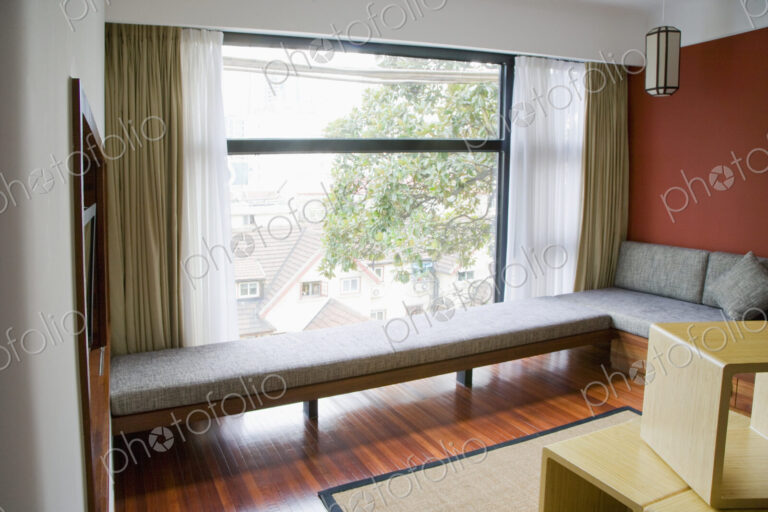 Banquette Seating in Living Room of a small flat