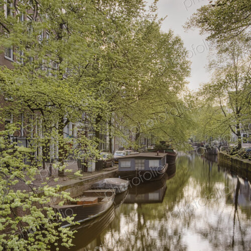 Barges on city canal. Barges on city canal.