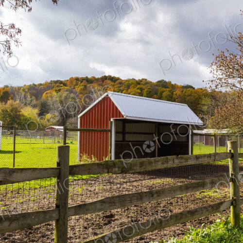 Barn on rural farm, Fairport, New York, United States