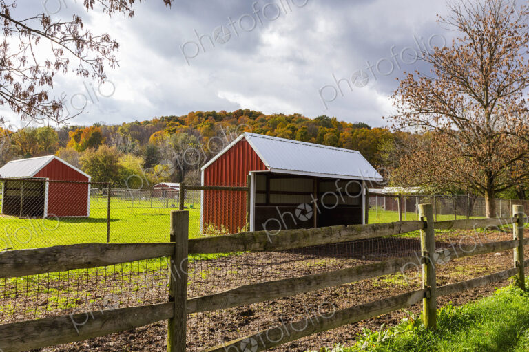 Barn on rural farm, Fairport, New York, United States