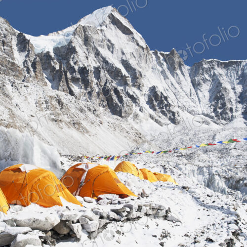 Base camp tents, Everest, Khumbu region, Nepal