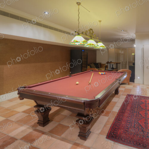 Basement with pool table