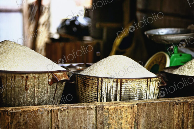 Baskets of Rice on Sale