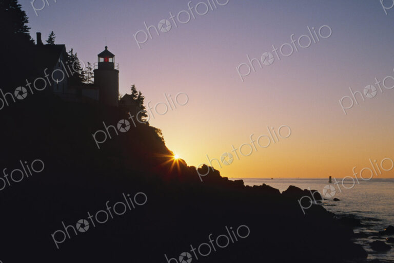 Bass Head Light Lighthouse at Sunset