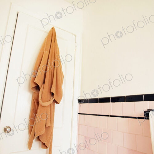 Bathrobe Hanging in a Bathroom