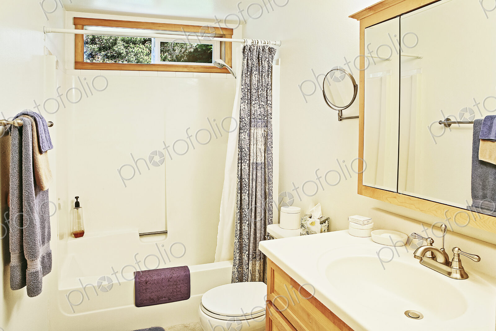 Bathtub and sink in modern bathroom