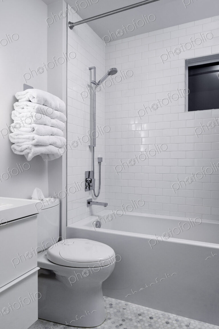 Bathtub, toilet and shower in modern bathroom