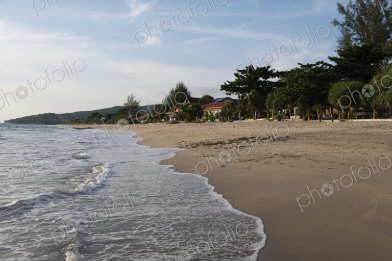 Beach cabins on the sand overlooking the Andaman sea.