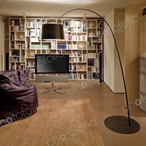 Bean bag chair and television in modern home Bean bag chair and television in modern home