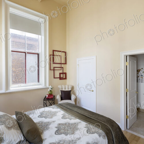 Bed and ensuite bathroom in bedroom Bed and ensuite bathroom in bedroom