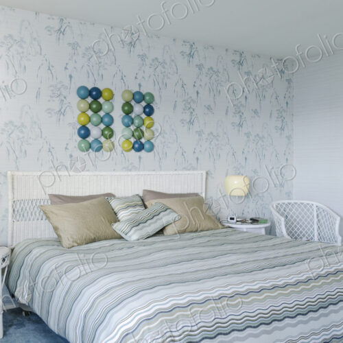 Bed and wall art in modern bedroom Bed and wall art in modern bedroom