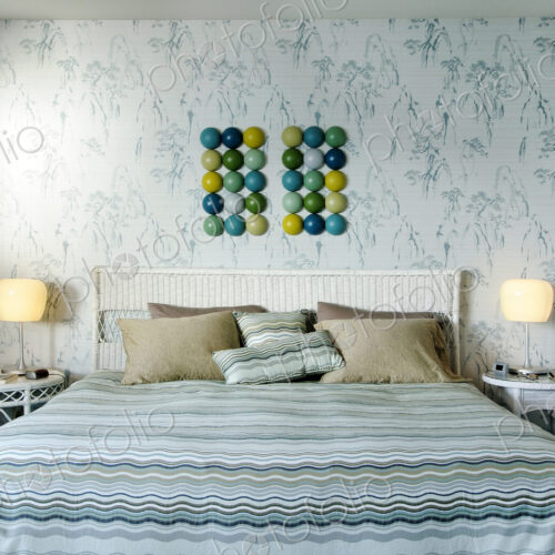 Bed and wall art in modern bedroom Bed and wall art in modern bedroom