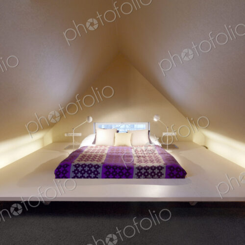 Bed in modern bedroom Bed in modern bedroom