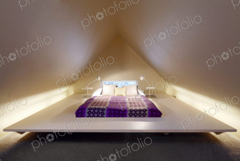 Bed in modern bedroom