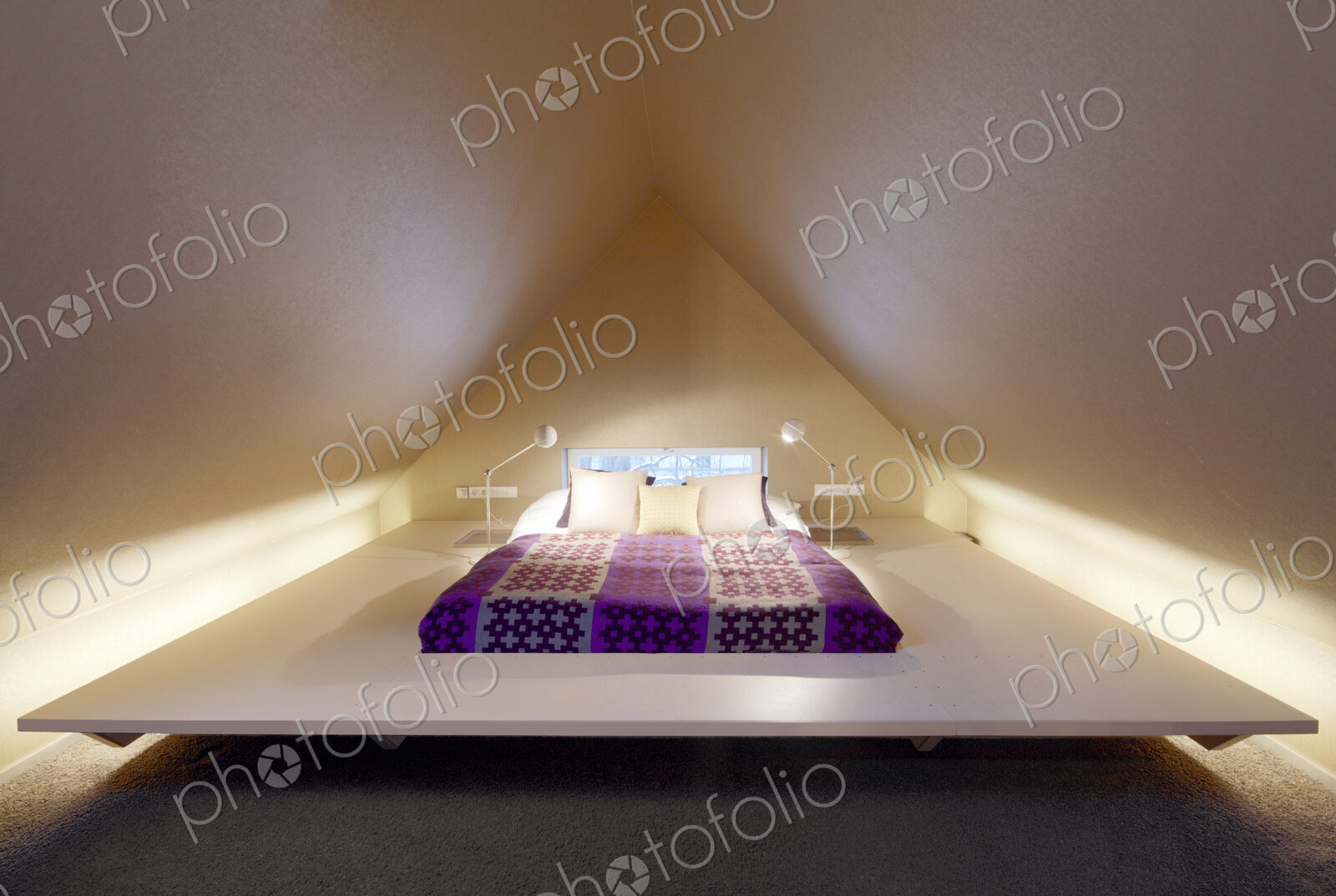 Bed in modern bedroom