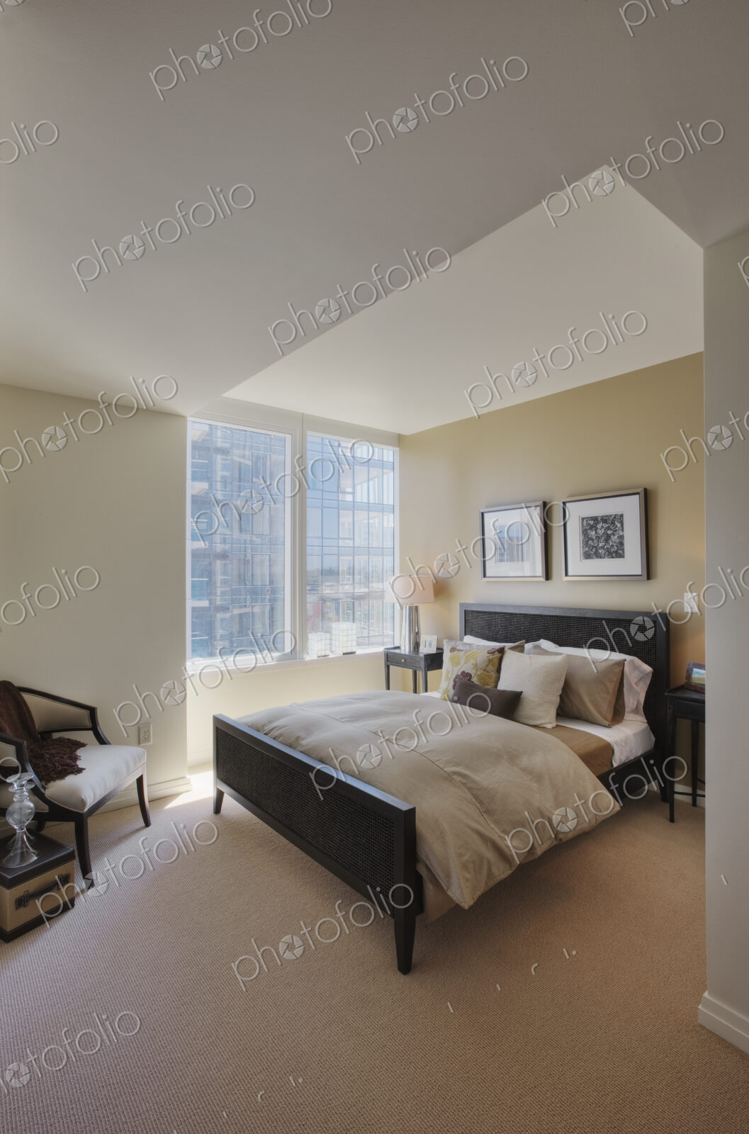 Bedroom in luxury highrise apartment
